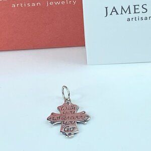 James Avery Sterling His promise "With You Wherever You Go Cross" Charm JR856